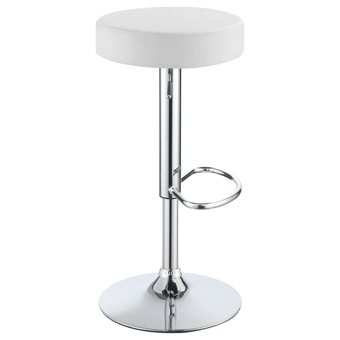 Ramses Adjustable Backless Bar Stool Chrome and White / Black