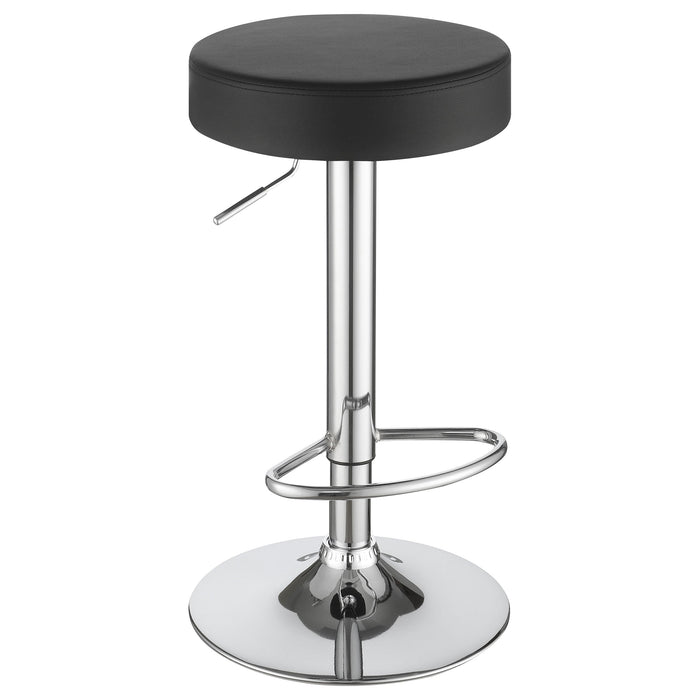 Ramses Adjustable Backless Bar Stool Chrome and White / Black