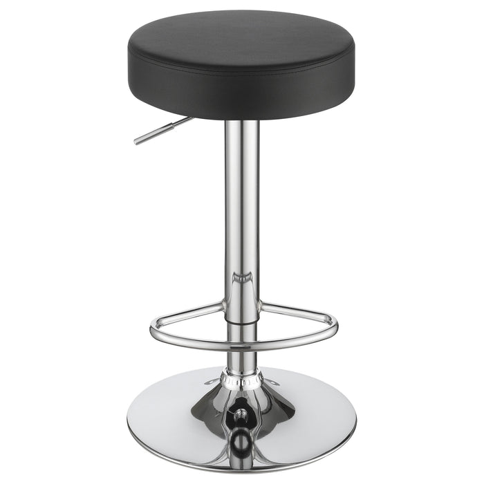 Ramses Adjustable Backless Bar Stool Chrome and White / Black