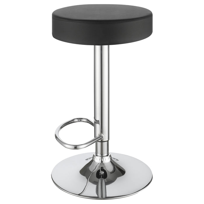 Ramses Adjustable Backless Bar Stool Chrome and White / Black