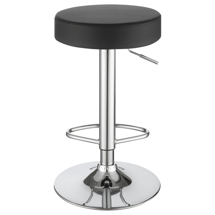 Ramses Adjustable Backless Bar Stool Chrome and White / Black