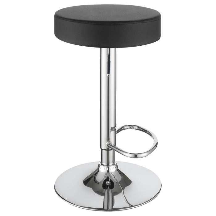 Ramses Adjustable Backless Bar Stool Chrome and White / Black
