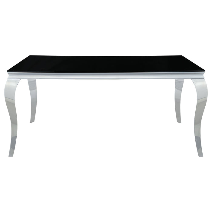 Carone Rectangular 61-inch Glass Top Dining Table Black