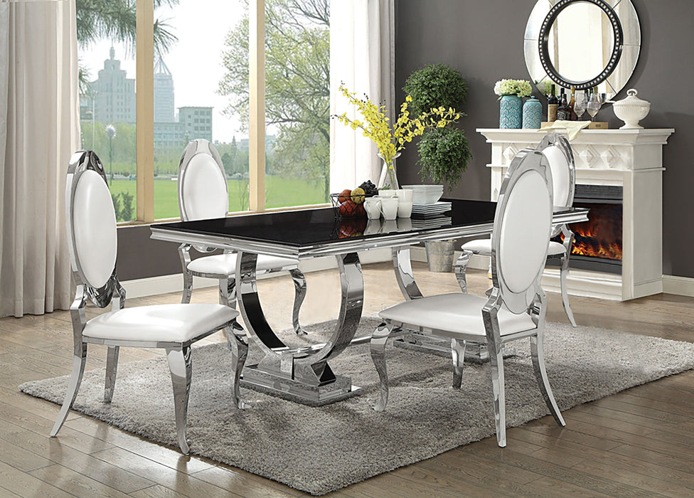 Antoine  Rectangular Glass Top Dining Set