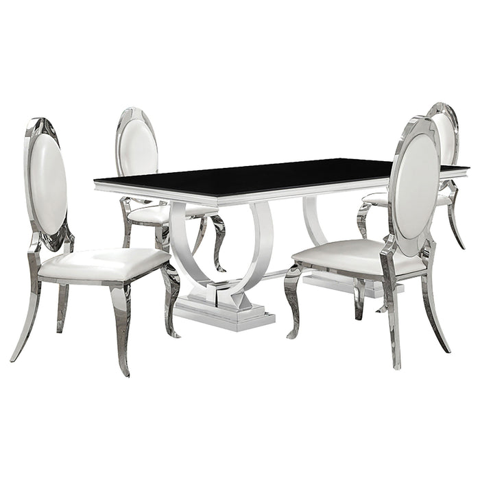 Antoine  Rectangular Glass Top Dining Set