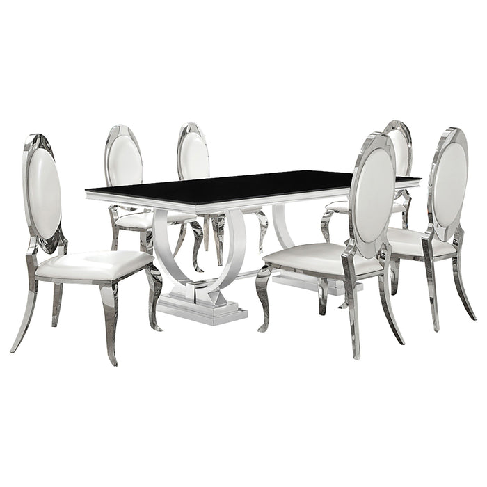 Antoine  Rectangular Glass Top Dining Set