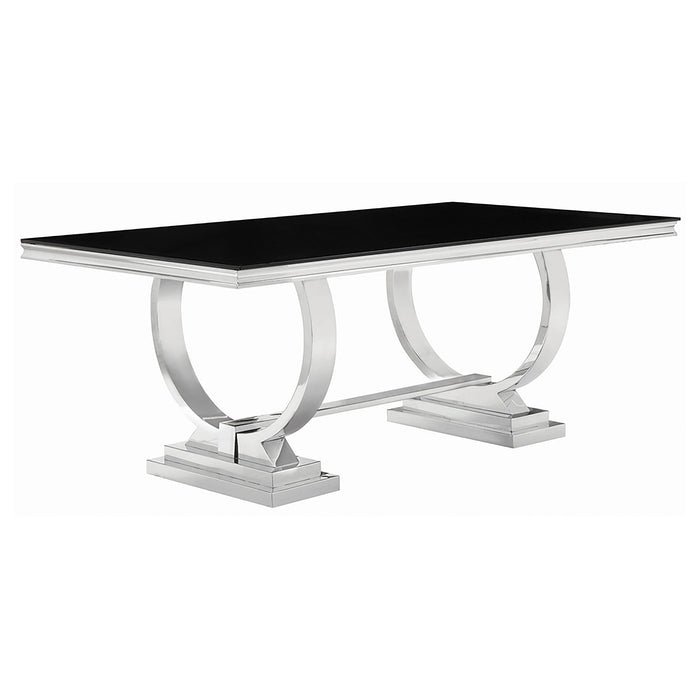 Antoine  Rectangular Glass Top Dining Set