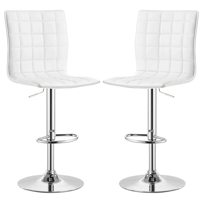 Ashbury Upholstered Adjustable Bar Stool Black / White (Set of 2)
