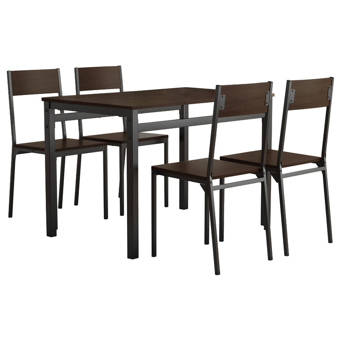 Lana  Rectangular Dining Set Dark Brown and Black