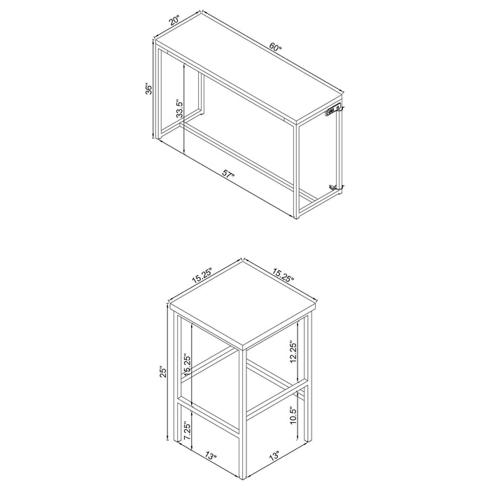 Cassidy  Counter Height Dining Table Set Dark Oak