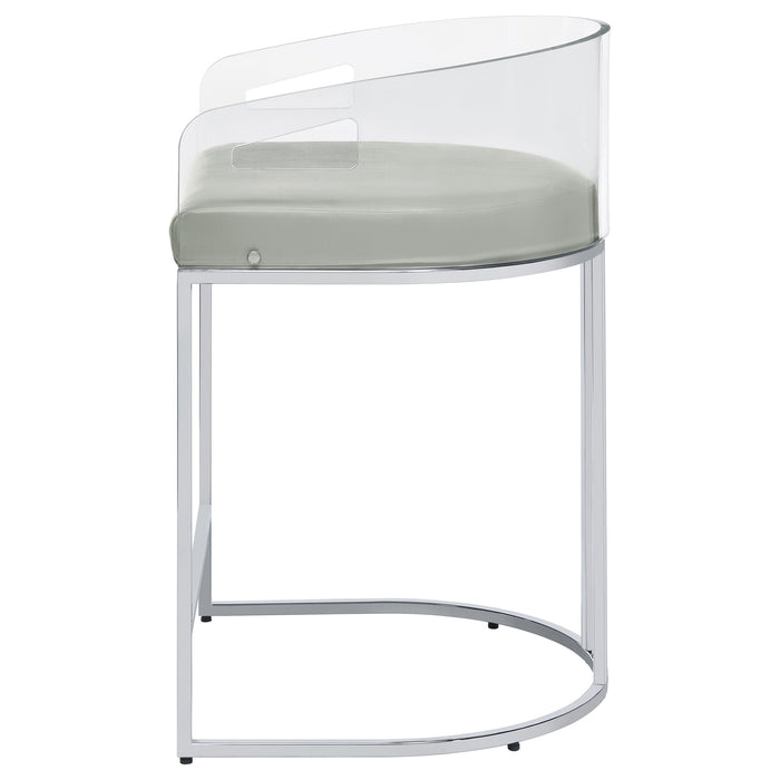 Thermosolis Clear Acrylic Bar Chair Chrome (Set of 2)