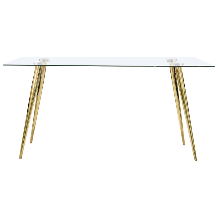 Gilman Rectangular 64-inch Glass Top Dining Table Chrome