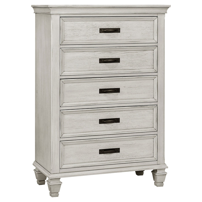 Franco   Bedroom Set Distressed White
