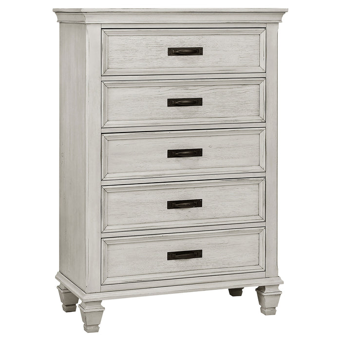 Franco   Bedroom Set Distressed White