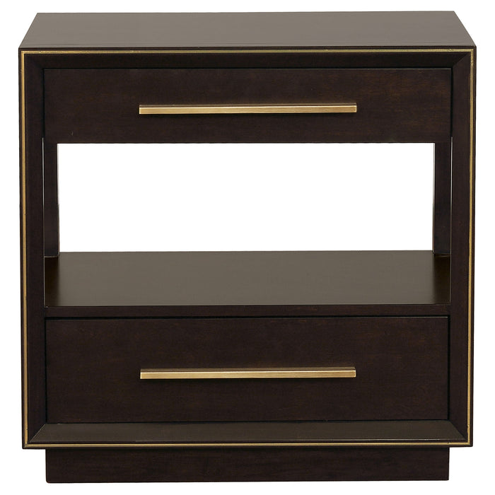 Durango 2-drawer Nightstand Bedside Table Taupe Oak