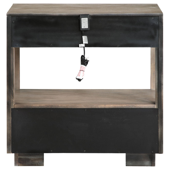 Durango 2-drawer Nightstand Bedside Table Taupe Oak