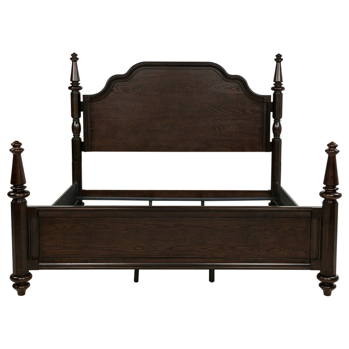 Andover 63-inch Four Poster Bed Dark Oak
