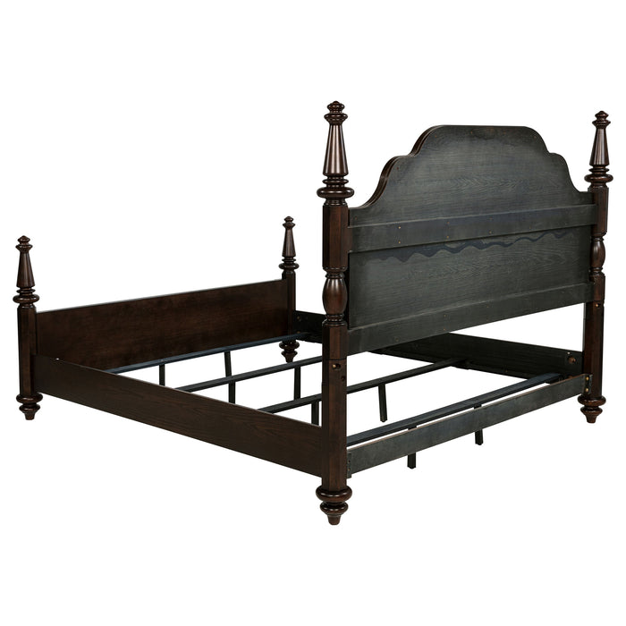 Andover 63-inch Four Poster Bed Dark Oak
