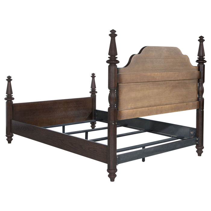 Andover 63-inch Four Poster Bed Dark Oak