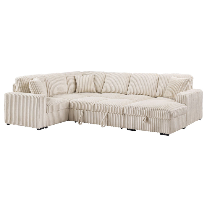 David Upholstered Reclining Sectional Sofa Smoke