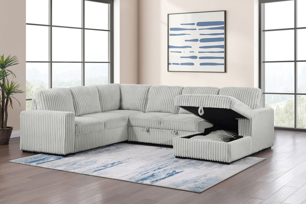 David Upholstered Reclining Sectional Sofa Smoke