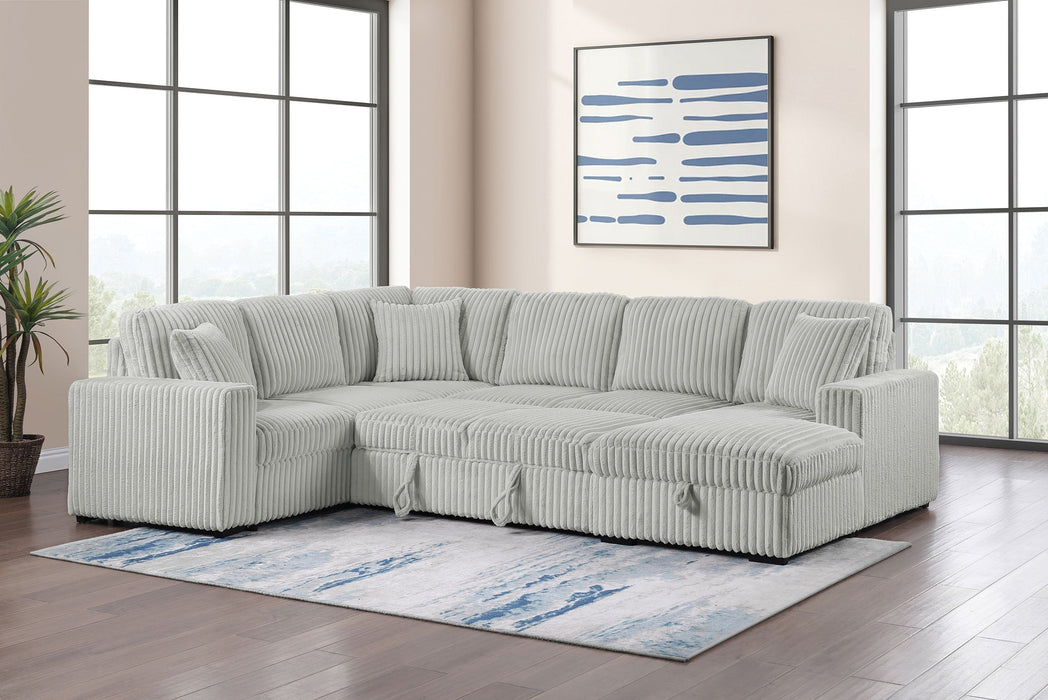 David Upholstered Reclining Sectional Sofa Smoke