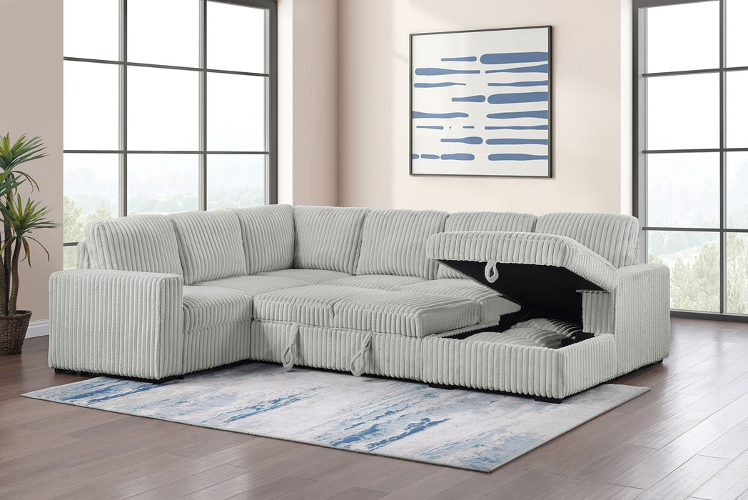 David Upholstered Reclining Sectional Sofa Smoke