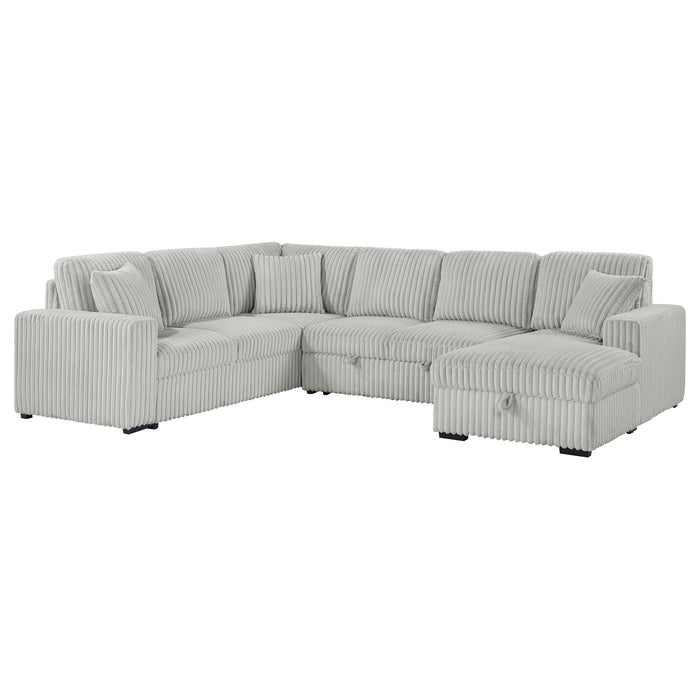 David Upholstered Reclining Sectional Sofa Smoke