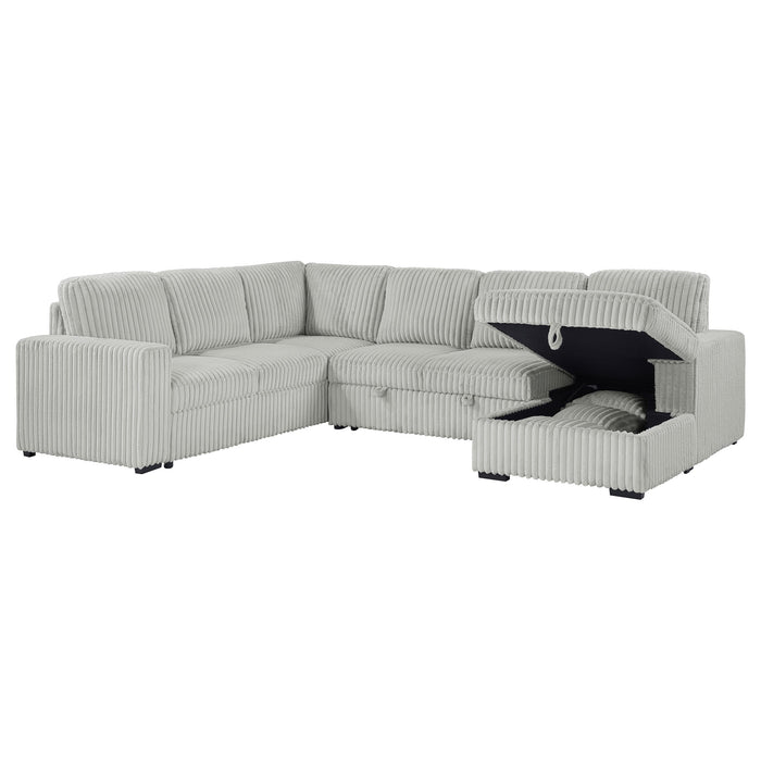 David Upholstered Reclining Sectional Sofa Smoke