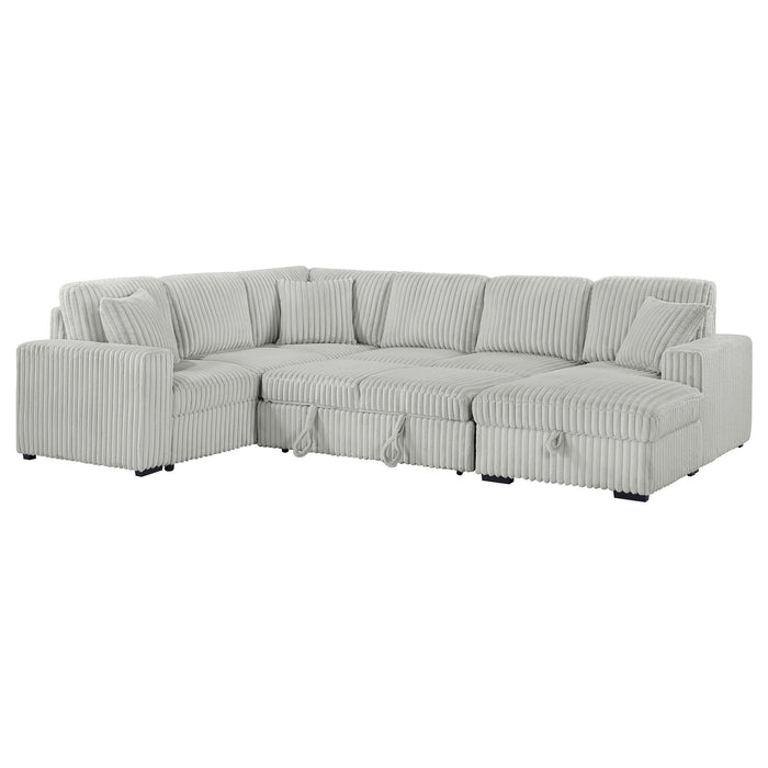 David Upholstered Reclining Sectional Sofa Smoke