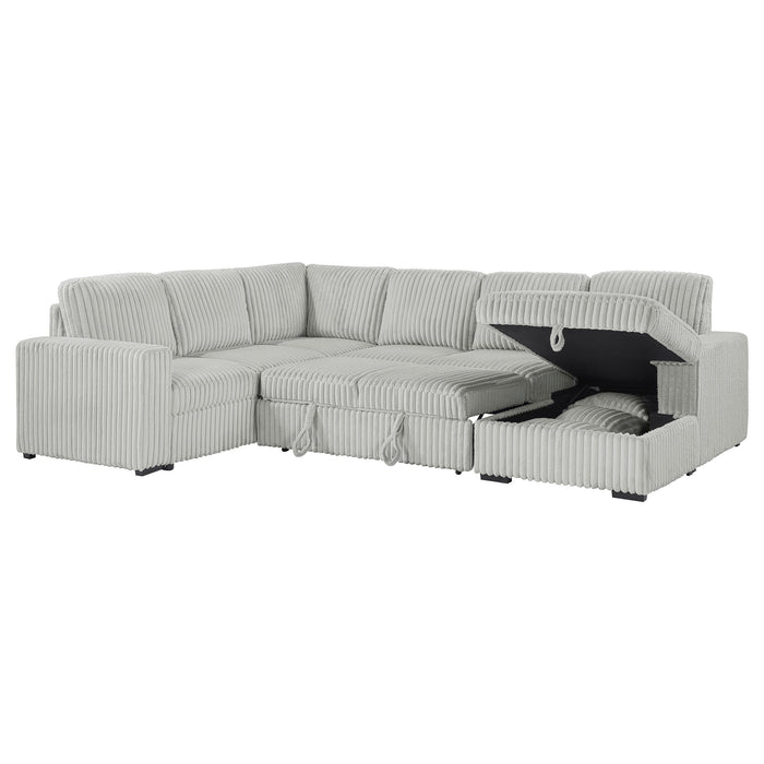 David Upholstered Reclining Sectional Sofa Smoke