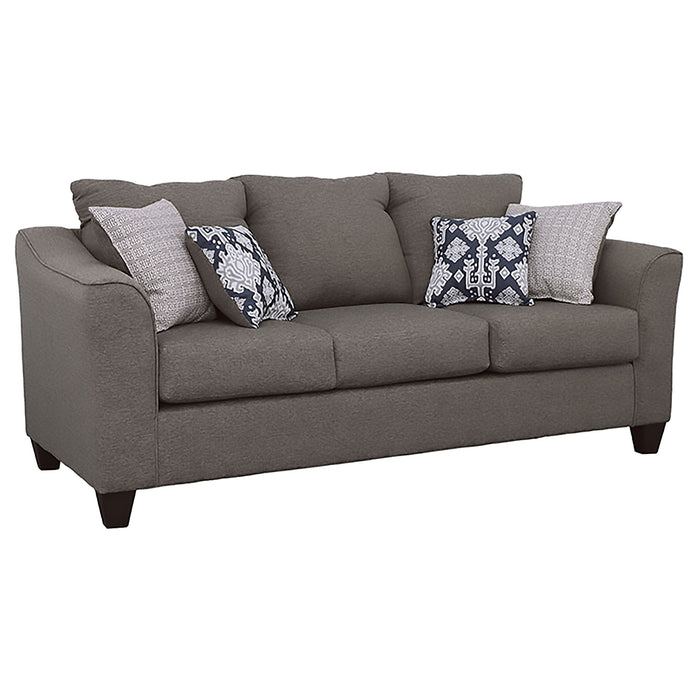 Salizar Upholstered Flared Arm Sofa Charcoal Grey