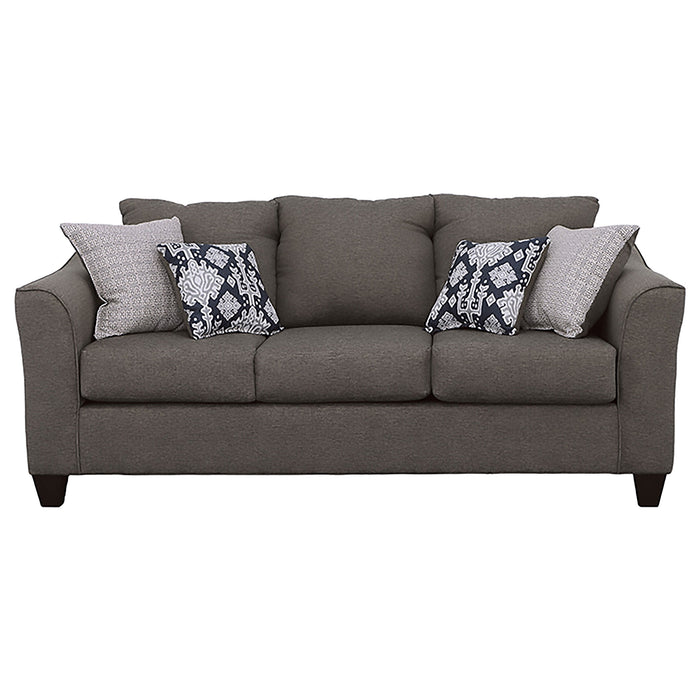 Salizar Upholstered Flared Arm Sofa Charcoal Grey
