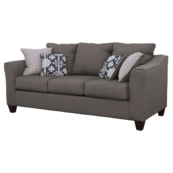 Salizar Upholstered Flared Arm Sofa Charcoal Grey