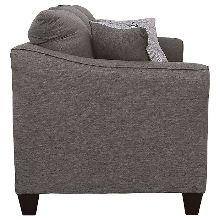Salizar Upholstered Flared Arm Sofa Charcoal Grey