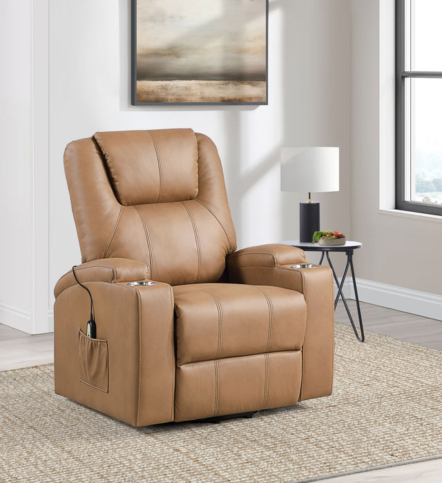 Armstrong Upholstered Power Lift Massage Recliner Black