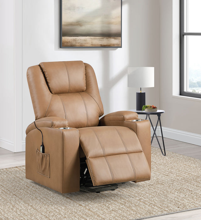 Armstrong Upholstered Power Lift Massage Recliner Black