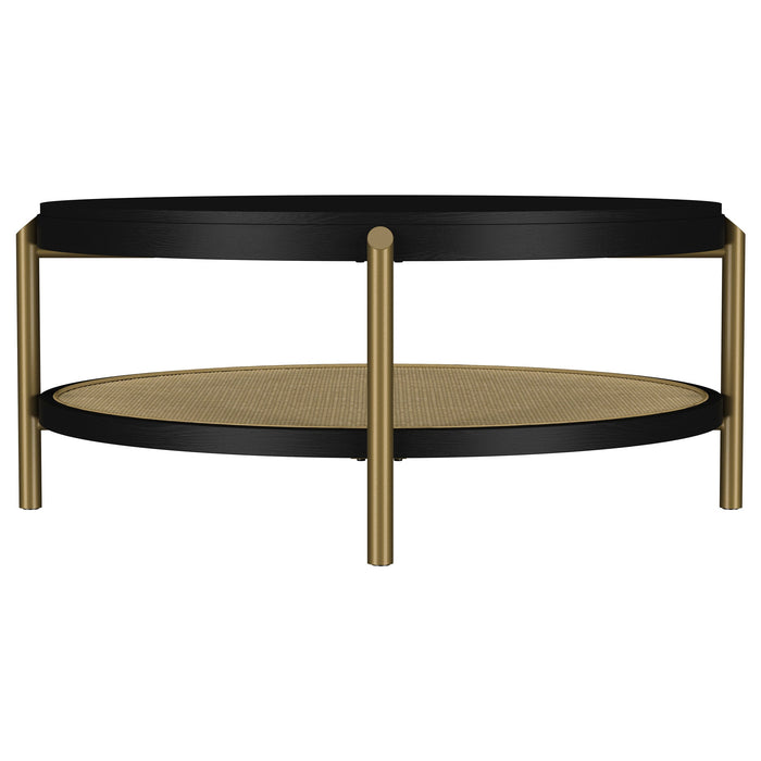 Arini Round Coffee Table With Storage Shelf