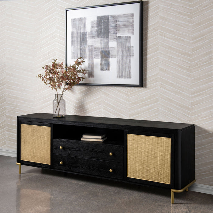 Arini Rattan Cane 2-door TV Stand Media Console