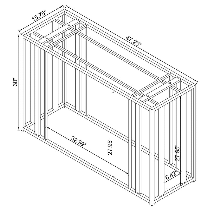 Adri Glass Top Entryway Sofa Console Table Matte Brass