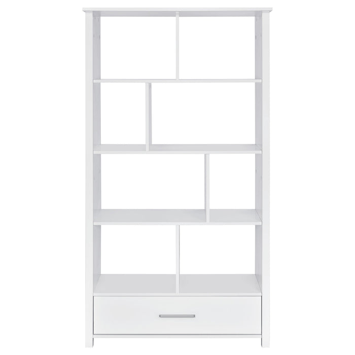 Dylan 68-inch 4-shelf Storage Bookshelf Weathered Grey