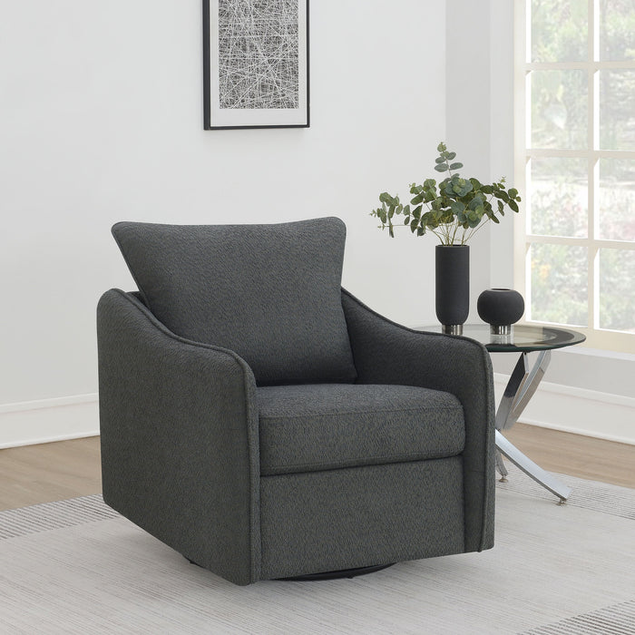 Madia Upholstered Sloped Arm Swivel Glider Chair Vanilla