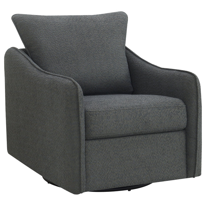 Madia Upholstered Sloped Arm Swivel Glider Chair Vanilla