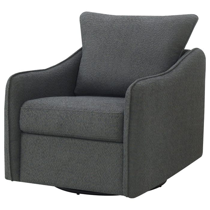 Madia Upholstered Sloped Arm Swivel Glider Chair Vanilla