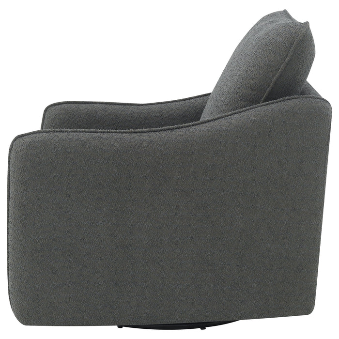 Madia Upholstered Sloped Arm Swivel Glider Chair Vanilla
