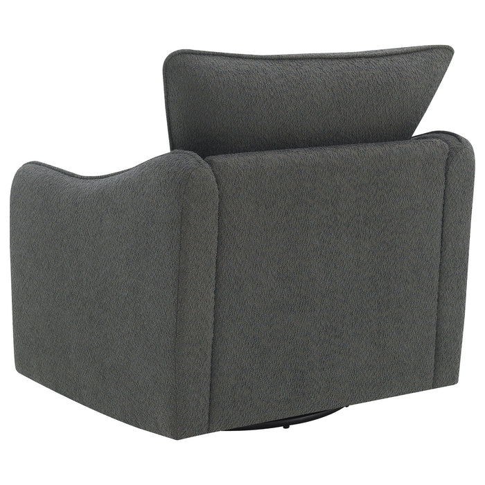 Madia Upholstered Sloped Arm Swivel Glider Chair Vanilla