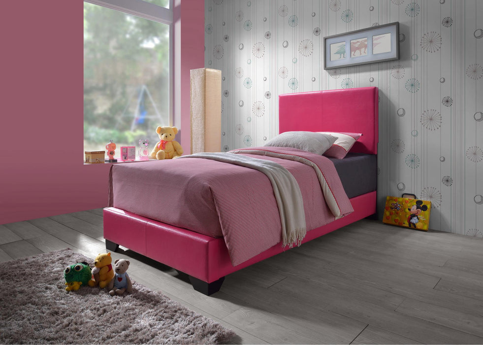 Alyssa Pink Pu Bed Bedroom Collection