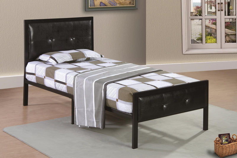 Alton Padded Metal Black Pu Bedroom Collection
