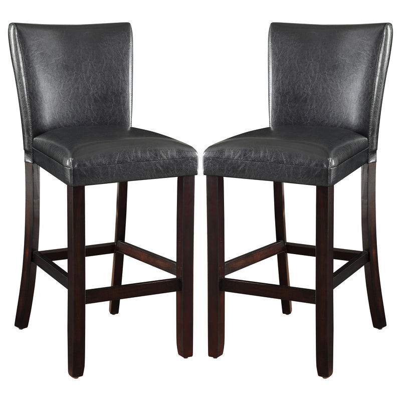 Alberton Leatherette Upholstered Bar Chair Black (Set of 2)