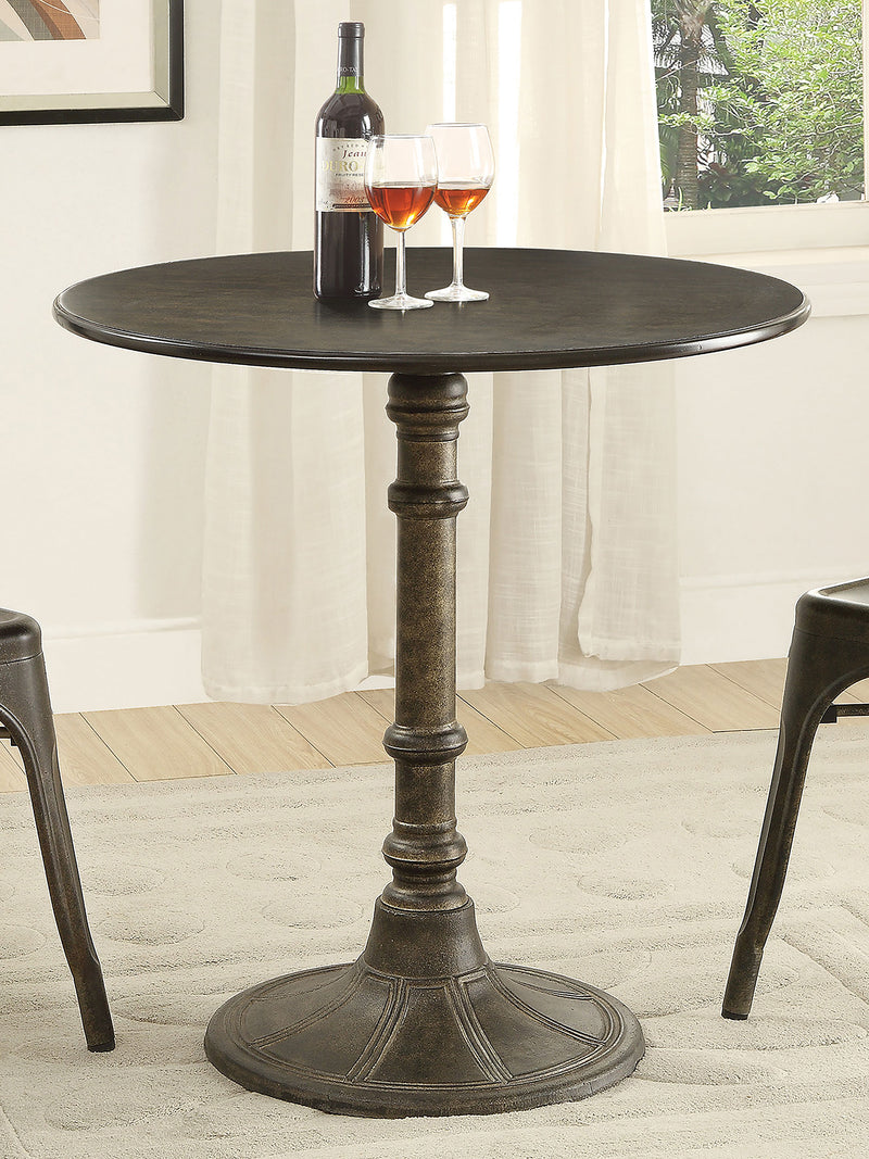 Mesa de comedor de bistró redonda Oswego de 30 pulgadas, bronce